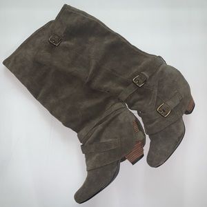 Naughty Monkey Grey Suede BELOW Knee Boot - size 8